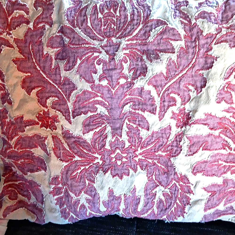 Red Embroidered Pottery Barn Francesca 24x24 Pillow Cover